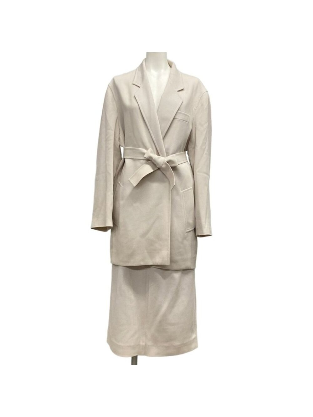 Hermes Skirt Suit Light Beige Wool
